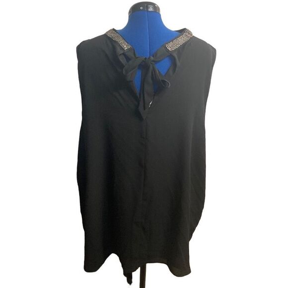 TORRID Women’s Georgette Embellished Collar Top Black 4X New With Tags - Picture 2 of 8